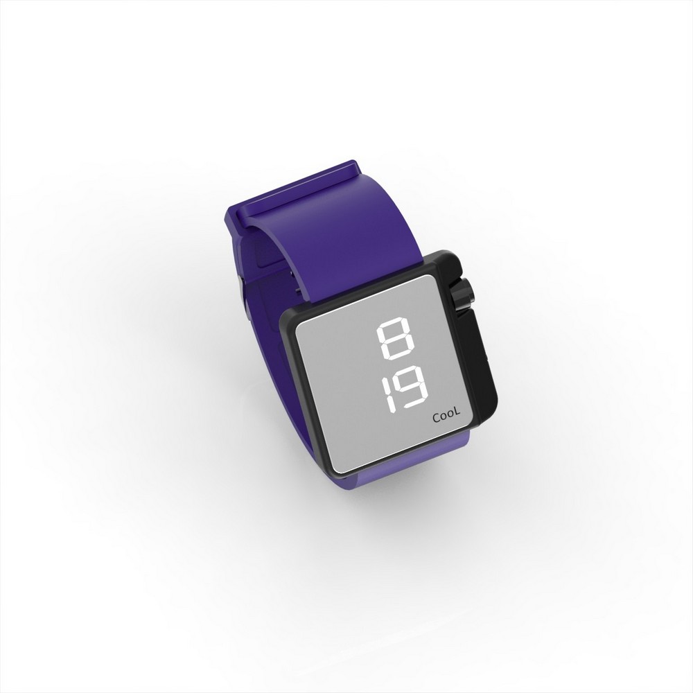 Cool Watch Saat - Siyah Edition - Mor Kayış Unisex