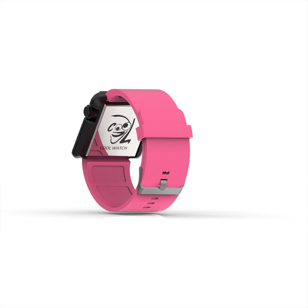 Cool Watch Saat - Siyah Edition - Pembe Kayış Unisex