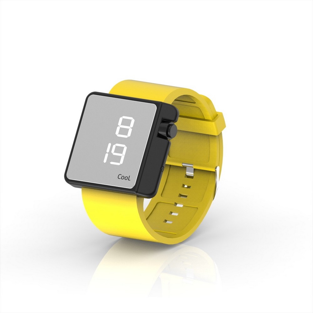 Cool Watch Saat - Siyah Edition - Sarı Kayış Unisex