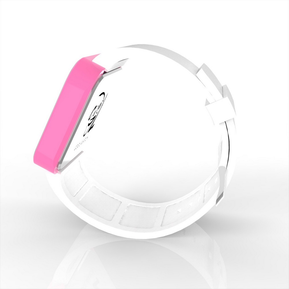 Cool Watch Saat - Pembe Led Kasa - Beyaz Kayış Unisex