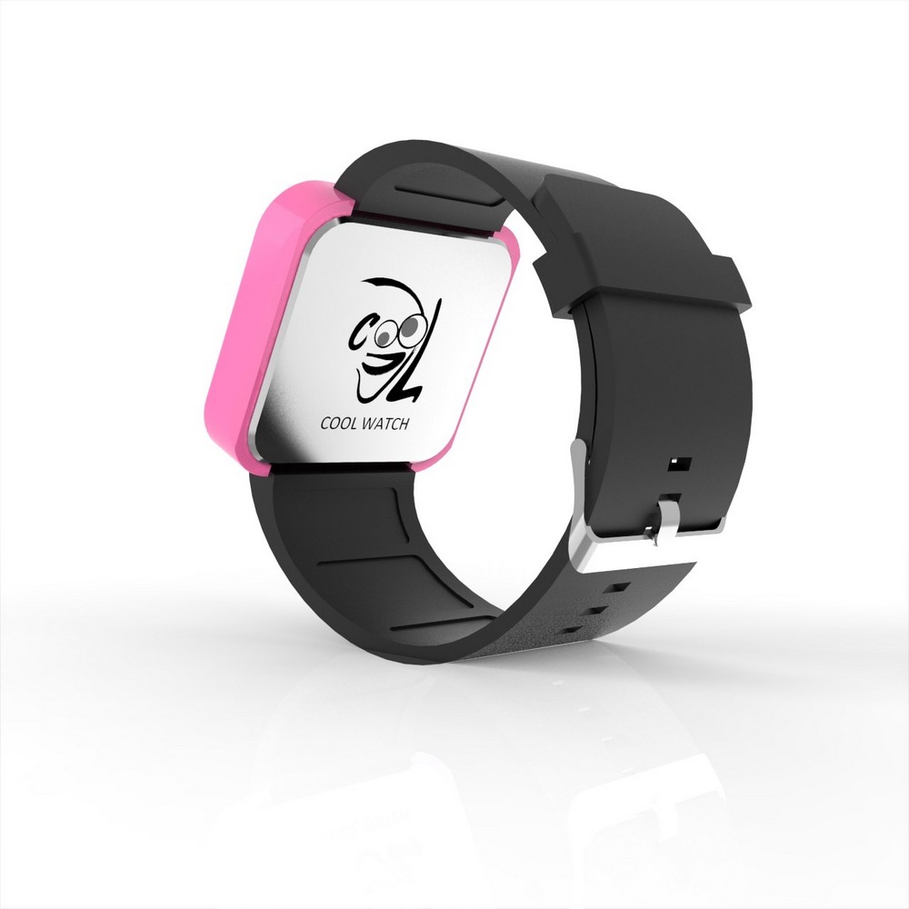 Cool Watch Saat - Pembe Led Kasa - Siyah Kayış Unisex