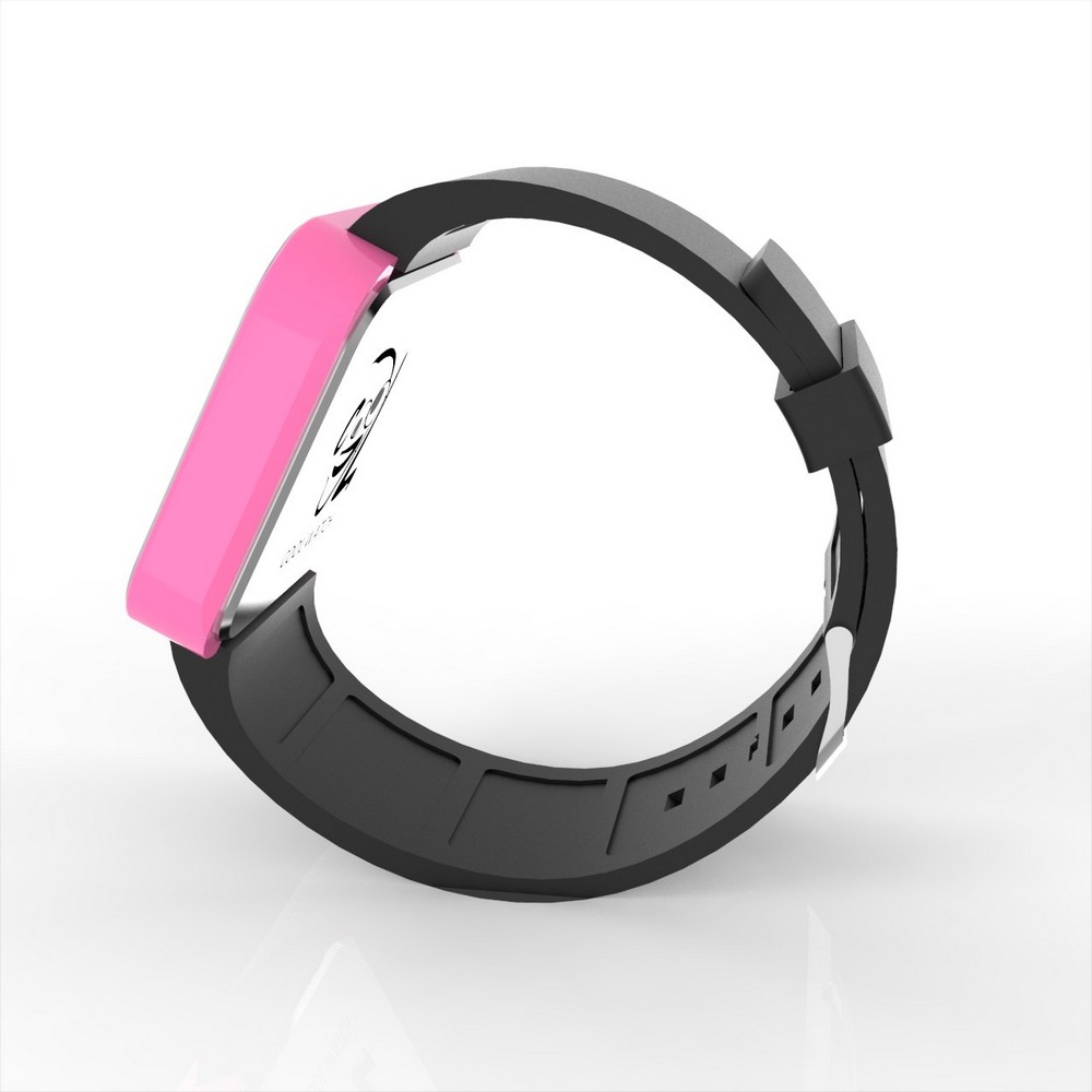 Cool Watch Saat - Pembe Led Kasa - Siyah Kayış Unisex