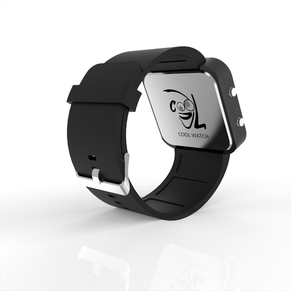 Cool Watch Saat - Siyah Led Kasa - Siyah Kayış Unisex