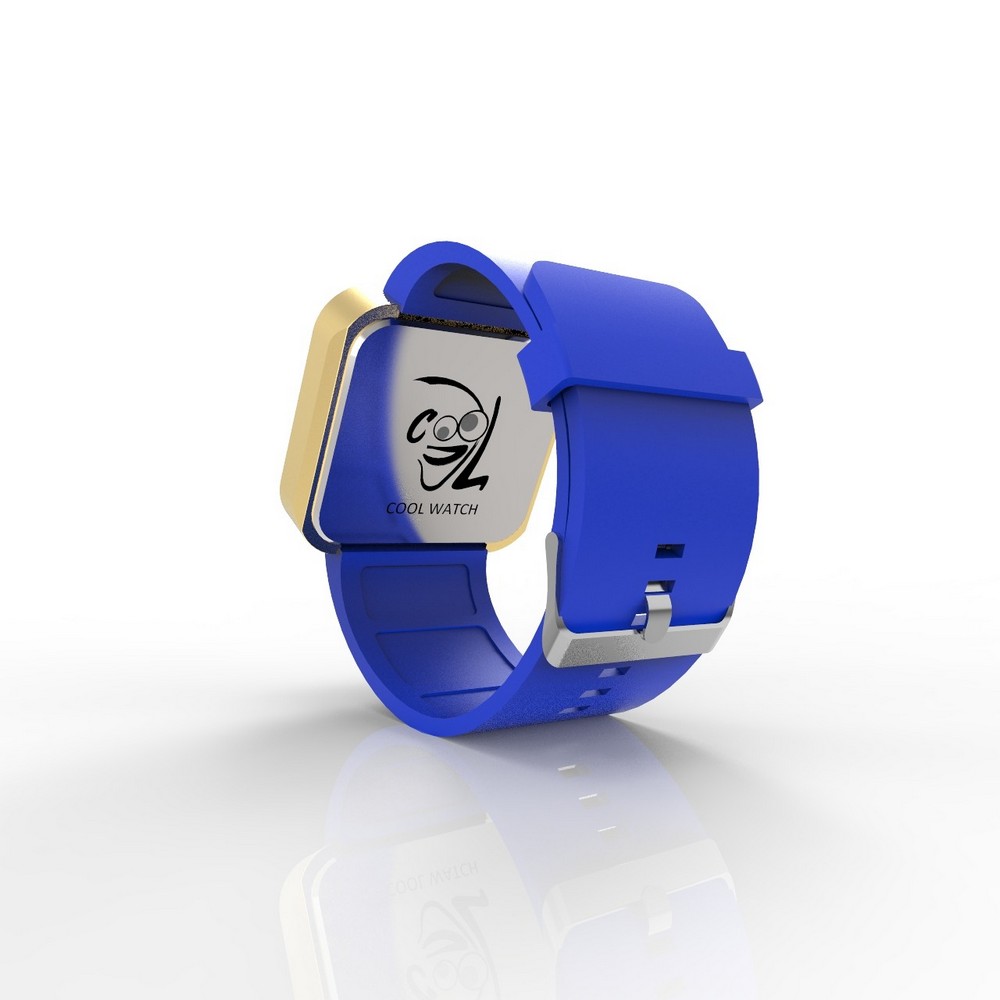 Cool Watch Saat - Gold Mat Dokunmatik Kasa - Mavi Kayış Unisex