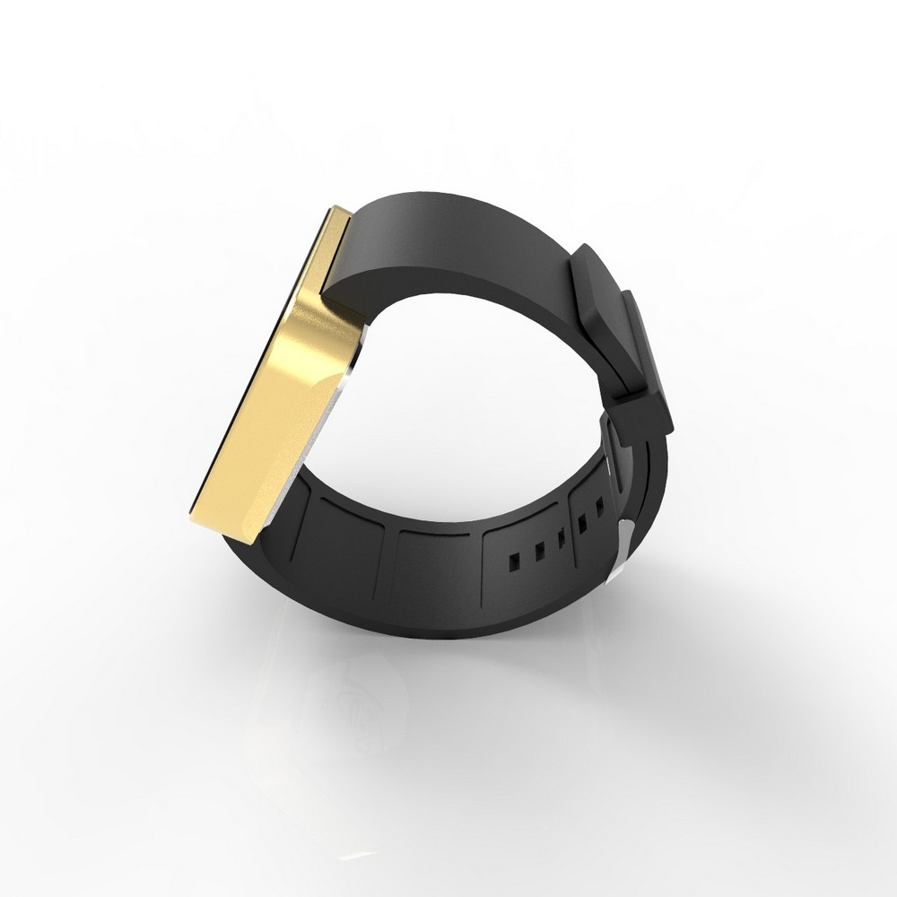 Cool Watch Saat - Gold Mat Dokunmatik Kasa - Siyah Kayış Unisex
