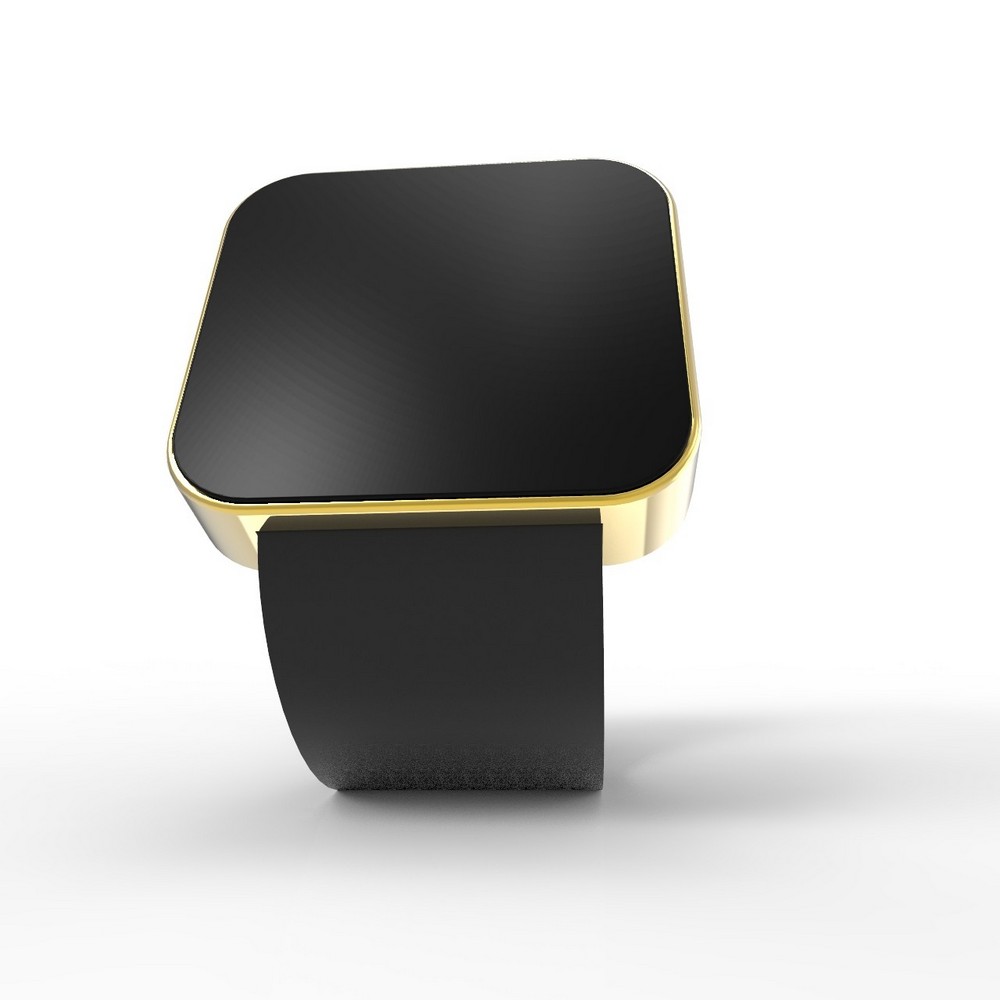 Cool Watch Saat - Gold Shiny Dokunmatik Kasa - Siyah Kayış Unisex