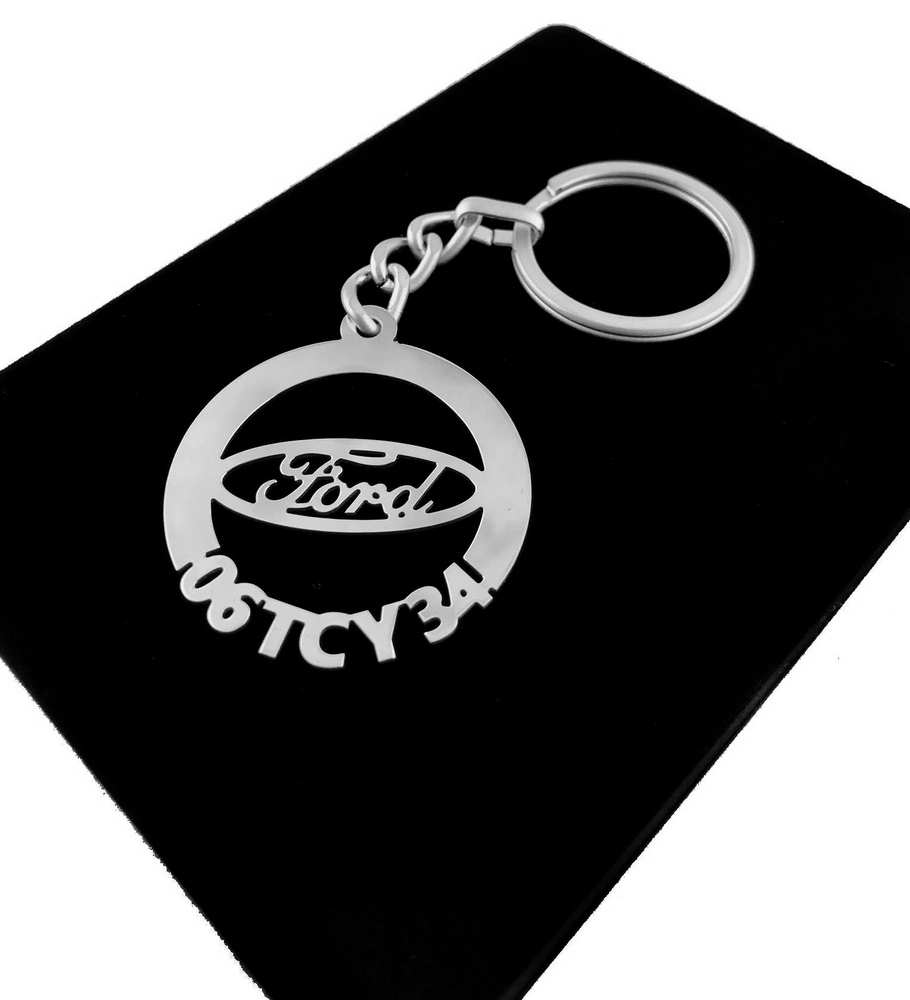 Kişiye Özel - Metal Ford - Gümüş Anahtarlık Gerçek Gümüş Kaplama