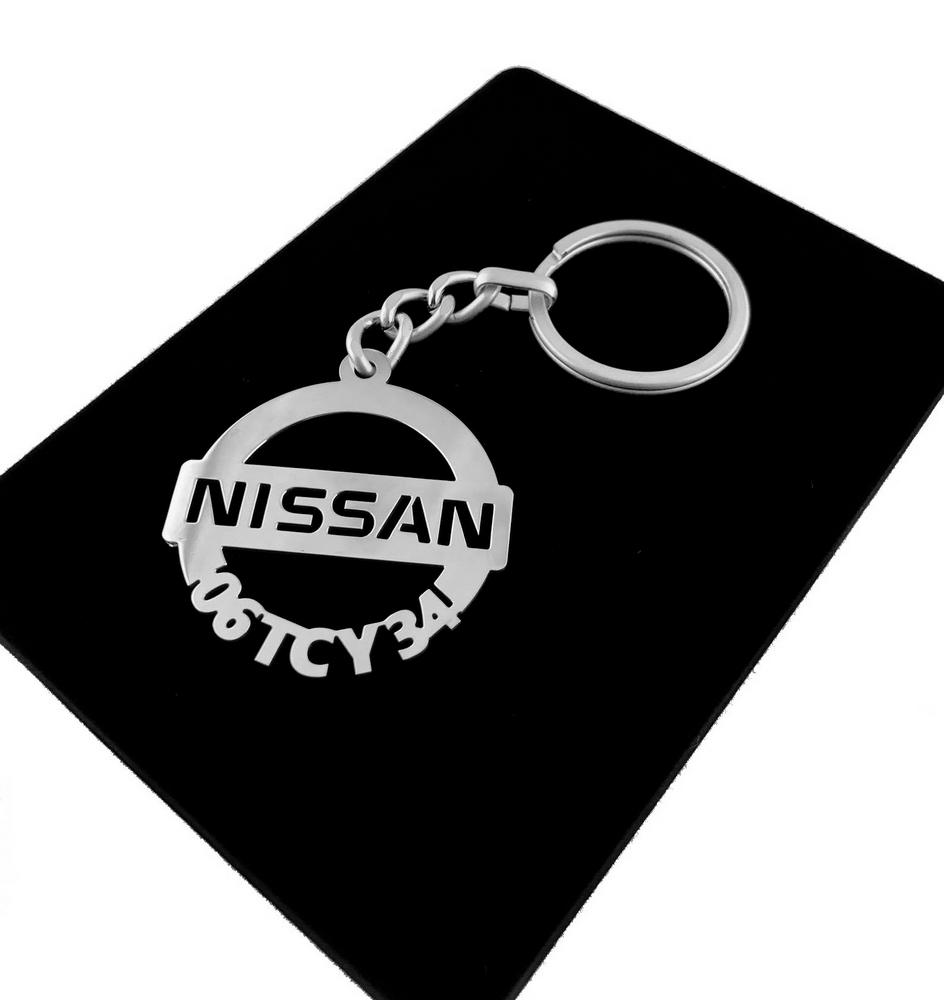 Kişiye Özel - Metal Nissan - Gümüş Anahtarlık Gerçek Gümüş Kaplama