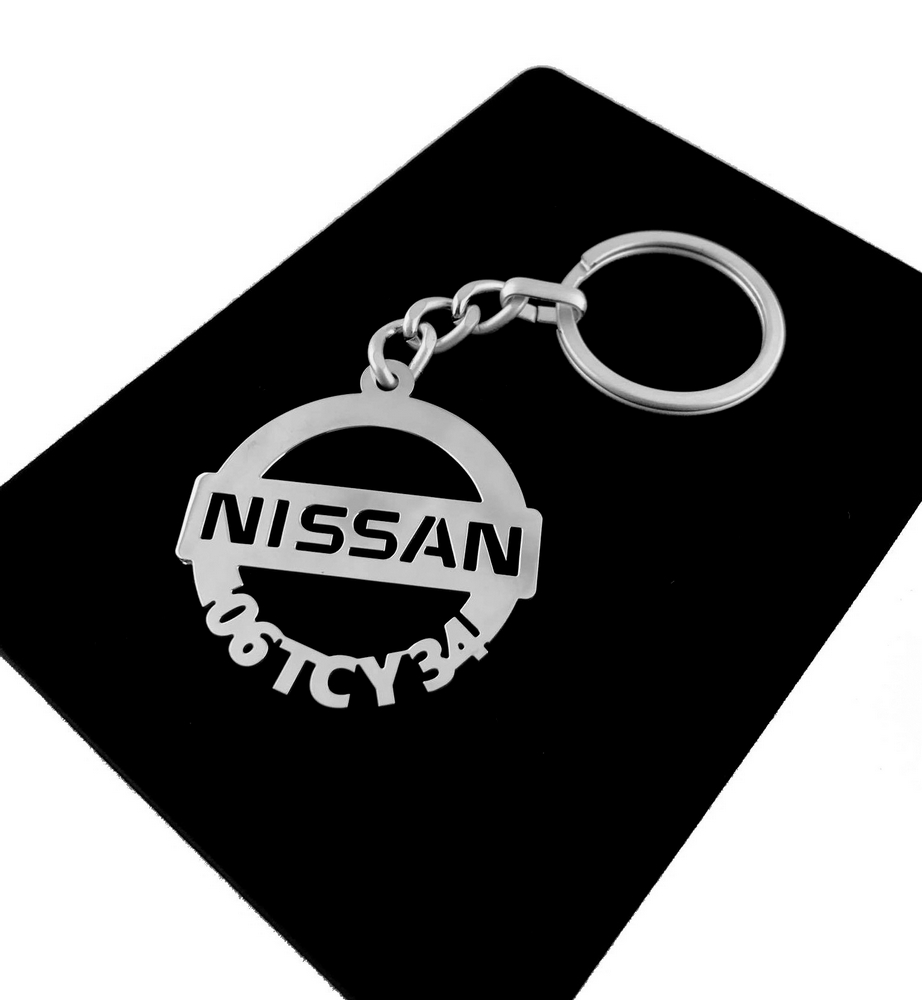 Kişiye Özel - Metal Nissan - Gümüş Anahtarlık Gerçek Gümüş Kaplama