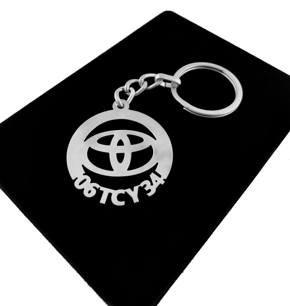 Kişiye Özel - Metal Toyota - Gümüş Anahtarlık Gerçek Gümüş Kaplama