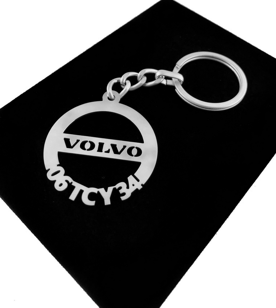 Kişiye Özel - Metal Volvo - Gümüş Anahtarlık Gerçek Gümüş Kaplama