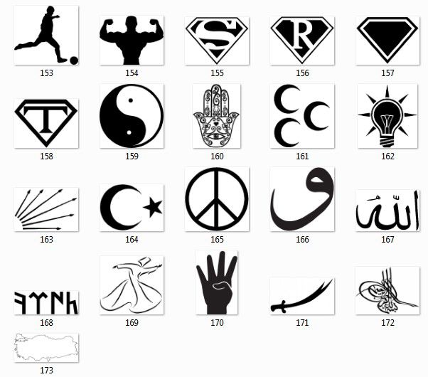 Kişiselleştirme Sembolleri Kişiselleştirme Sembolleri
